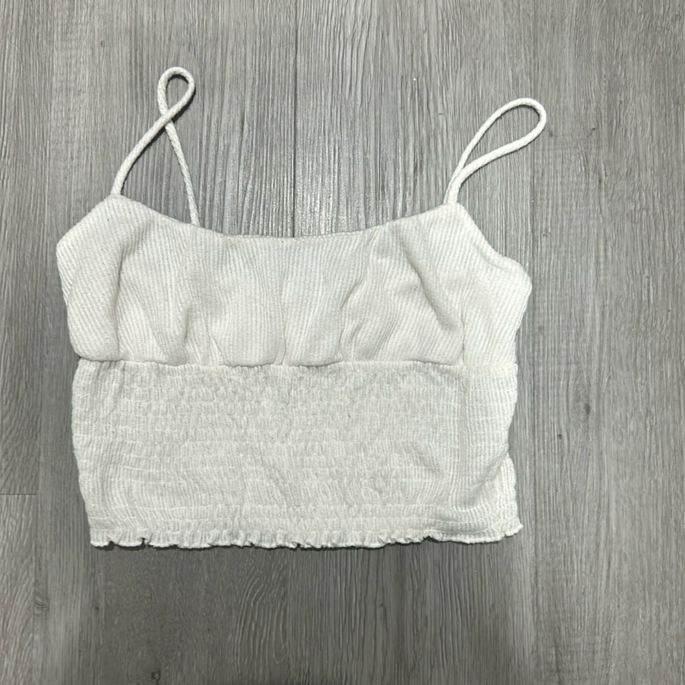 White crop top tank